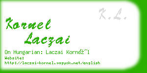 kornel laczai business card